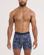 SAXX Boxershorts Droptemp Cooling Cotton Boxer Brief Fly Grafik blau Herren - 1 Stück